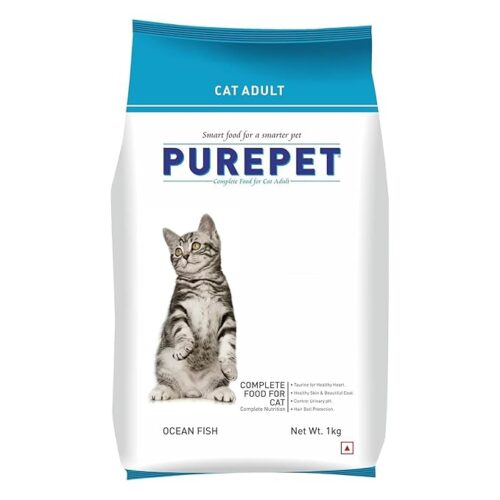 Adult cat food ocean fish flavour protein-rich meal made with real fish. Packed with essential nutrients and omega-3 fatty acids, promotes healthy life