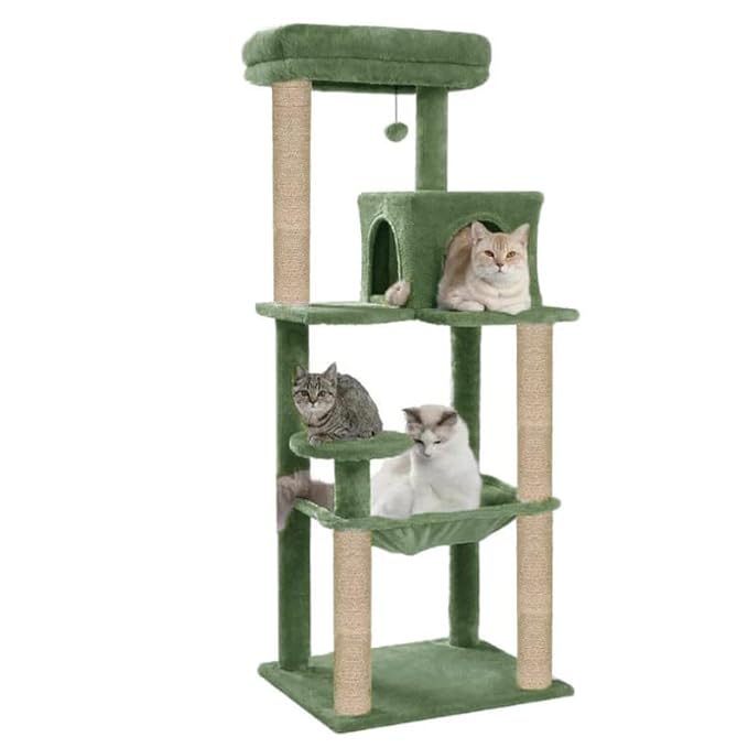 Cat tree house is a multi-level play and rest structure designed for climbing, scratching it satisfies cat’s natural instincts keeping them entertained.