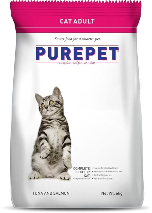 Adult cat food tuna and salmon flavour complete cat food offers a balanced blend of protein, vitamins, and nutrients. perfect for daily feeding,