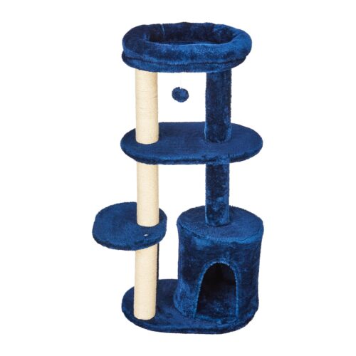 Large multi-level Siberian cat tree with sturdy posts, wide platforms, and cozy condos designed for big cats to climb, scratch, and relax indoors.