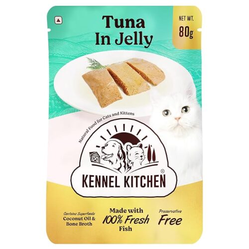Wet cat food tuna in jelly, offering tender tuna chunks savory jelly nutritious, flavorful, hydrating supports overall health & satisfying natural cravings.