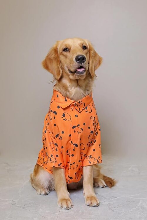 Big dog clothing orange and black shirt comfortable and stylish for large breeds, this vibrant shirt offers freedom of movement, durability,